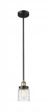 Innovations Lighting 616-1SH-BAB-G513 - Bell - 1 Light - 5 inch - Black Antique Brass - Stem hung - Mini Pendant