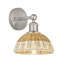 Innovations Lighting 616-1W-SN-NBD2-75-NAT - Bristol Natural II - 1 Light - 8 inch - Brushed Satin Nickel - Sconce