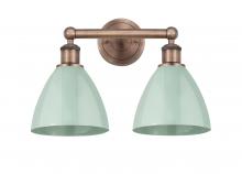 Innovations Lighting 616-2W-AC-MBD-75-SF - Plymouth - 2 Light - 17 inch - Antique Copper - Bath Vanity Light