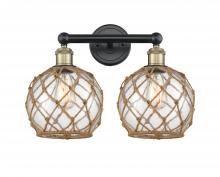 Innovations Lighting 616-2W-BAB-G122-8RB - Farmhouse Rope - 2 Light - 17 inch - Black Antique Brass - Bath Vanity Light