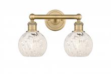 Innovations Lighting 616-2W-BB-G1216-6WM - White Mouchette - 2 Light - 15 inch - Brushed Brass - Bath Vanity Light