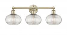 Innovations Lighting 616-3W-AB-G555-8CL - Ithaca - 3 Light - 26 inch - Antique Brass - Bath Vanity Light