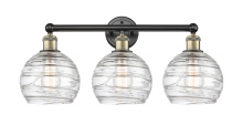 Innovations Lighting 616-3W-BAB-G1213-8CL - Athens Deco Swirl - 3 Light - 26 inch - Black Antique Brass - Bath Vanity Light