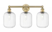 Innovations Lighting 616-3W-BB-G460-7CL - Preston Cylinder - 3 Light - 25 inch - Brushed Brass - Bath Vanity Light