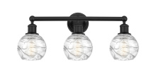 Innovations Lighting 616-3W-BK-G1213-6CL - Athens Deco Swirl - 3 Light - 24 inch - Matte Black - Bath Vanity Light
