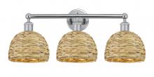 Innovations Lighting 616-3W-PC-RBD-8-NAT - Woven Rattan - 3 Light - 26 inch - Polished Chrome - Bath Vanity Light