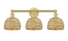 Innovations Lighting 616-3W-SG-RBD-8-NAT - Woven Rattan - 3 Light - 26 inch - Satin Gold - Bath Vanity Light