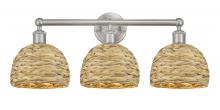 Innovations Lighting 616-3W-SN-RBD-8-NAT - Woven Rattan - 3 Light - 26 inch - Brushed Satin Nickel - Bath Vanity Light