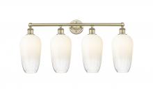 Innovations Lighting 616-4W-AB-G484-7OP - Brookhaven Flute - 4 Light - 34 inch - Antique Brass - Bath Vanity Light