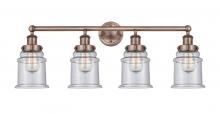 Innovations Lighting 616-4W-AC-G184 - Canton - 4 Light - 33 inch - Antique Copper - Bath Vanity Light