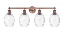 Innovations Lighting 616-4W-AC-G459-6CL - Preston Bulb - 4 Light - 33 inch - Antique Copper - Bath Vanity Light