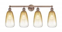 Innovations Lighting 616-4W-AC-G480-6AM - Brookhaven Almond - 4 Light - 33 inch - Antique Copper - Bath Vanity Light