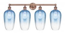 Innovations Lighting 616-4W-AC-G484-7SB - Brookhaven Flute - 4 Light - 34 inch - Antique Copper - Bath Vanity Light