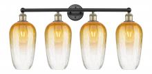 Innovations Lighting 616-4W-BAB-G484-7AM - Brookhaven Flute - 4 Light - 34 inch - Black Antique Brass - Bath Vanity Light