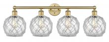 Innovations Lighting 616-4W-BB-G122-8RW - Farmhouse Rope - 4 Light - 35 inch - Brushed Brass - Bath Vanity Light