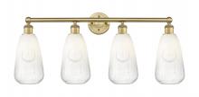 Innovations Lighting 616-4W-BB-G480-6OP - Brookhaven Almond - 4 Light - 33 inch - Brushed Brass - Bath Vanity Light