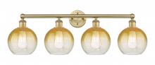 Innovations Lighting 616-4W-BB-G483-8AM - Brookhaven Globe - 4 Light - 35 inch - Brushed Brass - Bath Vanity Light