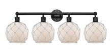 Innovations Lighting 616-4W-BK-G121-8RW - Farmhouse Rope - 4 Light - 35 inch - Matte Black - Bath Vanity Light