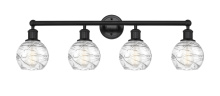 Innovations Lighting 616-4W-BK-G1213-6CL - Athens Deco Swirl - 4 Light - 33 inch - Matte Black - Bath Vanity Light