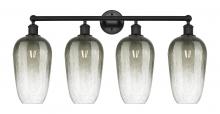 Innovations Lighting 616-4W-BK-G484-7SL - Brookhaven Flute - 4 Light - 34 inch - Matte Black - Bath Vanity Light