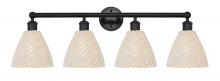 Innovations Lighting 616-4W-BK-NBD-75-NAT - Bristol Natural - 4 Light - 35 inch - Matte Black - Bath Vanity Light