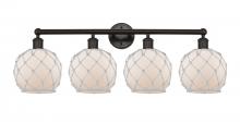Innovations Lighting 616-4W-OB-G121-8RW - Farmhouse Rope - 4 Light - 35 inch - Oil Rubbed Bronze - Bath Vanity Light