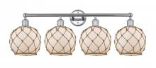 Innovations Lighting 616-4W-PC-G121-8RB - Farmhouse Rope - 4 Light - 35 inch - Polished Chrome - Bath Vanity Light