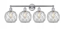 Innovations Lighting 616-4W-PC-G122-8RW - Farmhouse Rope - 4 Light - 35 inch - Polished Chrome - Bath Vanity Light