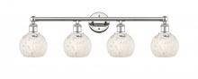 Innovations Lighting 616-4W-PN-G1216-6WM - White Mouchette - 4 Light - 33 inch - Polished Nickel - Bath Vanity Light