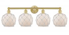 Innovations Lighting 616-4W-SG-G121-8RW - Farmhouse Rope - 4 Light - 35 inch - Satin Gold - Bath Vanity Light