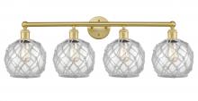 Innovations Lighting 616-4W-SG-G122-8RW - Farmhouse Rope - 4 Light - 35 inch - Satin Gold - Bath Vanity Light