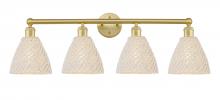Innovations Lighting 616-4W-SG-NBD-75-NAT - Bristol Natural - 4 Light - 35 inch - Satin Gold - Bath Vanity Light