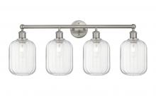 Innovations Lighting 616-4W-SN-G460-7CL - Preston Cylinder - 4 Light - 34 inch - Brushed Satin Nickel - Bath Vanity Light