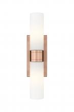 Innovations Lighting 617-2W-AC-G617-8SWH - Boreas - 2 Light - 18 inch - Antique Copper - Bath Vanity Light