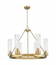 Innovations Lighting 617-6CR-BB-G617-11SDY - Boreas - 6 Light - 29 inch - Brushed Brass - Chandelier