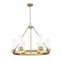 Innovations Lighting 617-6CR-BB-G617-8WH - Boreas - 6 Light - 29 inch - Brushed Brass - Chandelier
