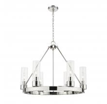 Innovations Lighting 617-6CR-PN-G617-8CL - Boreas - 6 Light - 29 inch - Polished Nickel - Chandelier