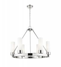 Innovations Lighting 617-6CR-PN-G617-8WH - Boreas - 6 Light - 29 inch - Polished Nickel - Chandelier