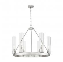 Innovations Lighting 617-6CR-SN-G617-11CL - Boreas - 6 Light - 29 inch - Satin Nickel - Chandelier