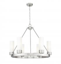 Innovations Lighting 617-6CR-SN-G617-8WH - Boreas - 6 Light - 29 inch - Satin Nickel - Chandelier
