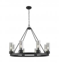 Innovations Lighting 617-8CR-BK-G617-8SM - Boreas - 8 Light - 36 inch - Matte Black - Chandelier