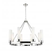 Innovations Lighting 617-8CR-PN-G617-11WH - Boreas - 8 Light - 36 inch - Polished Nickel - Chandelier