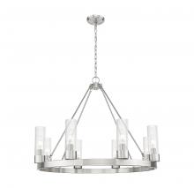 Innovations Lighting 617-8CR-SN-G617-8SCL - Boreas - 8 Light - 36 inch - Satin Nickel - Chandelier
