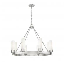 Innovations Lighting 617-8CR-SN-G617-8SWH - Boreas - 8 Light - 36 inch - Satin Nickel - Chandelier