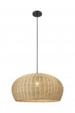 Innovations Lighting 685-1P-BK-22NT - Oasis - 1 Light - 22 inch - Natural Oasis Rattan - Cord hung - Pendant