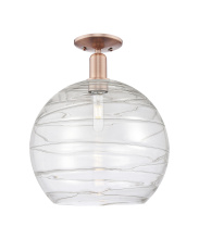 Innovations Lighting 716-1C-AC-G1213-14CL - Athens Deco Swirl - 1 Light - 14 inch - Antique Copper - Semi-Flush Mount