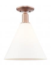 Innovations Lighting 716-1C-AC-GBC-121 - Berkshire Glass - 1 Light - 12 inch - Antique Copper - Semi-Flush Mount