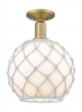 Innovations Lighting 716-1C-BB-G121-10RW - Farmhouse Rope - 1 Light - 10 inch - Brushed Brass - Semi-Flush Mount