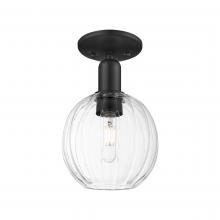 Innovations Lighting 716-1C-BK-G458-7CL - Preston Globe - 1 Light - 6 inch - Matte Black - Semi-Flush Mount