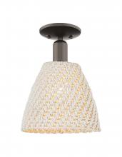 Innovations Lighting 716-1C-OB-NBD-9-NAT - Bristol Natural - 1 Light - 6 inch - Oil Rubbed Bronze - Semi-Flush Mount